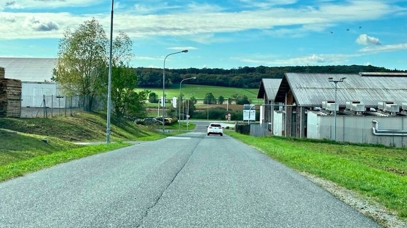 Naked, the man ran across the access road to the B 57, where he ended up. (Bild: Christian Schulter/Christian schulter)