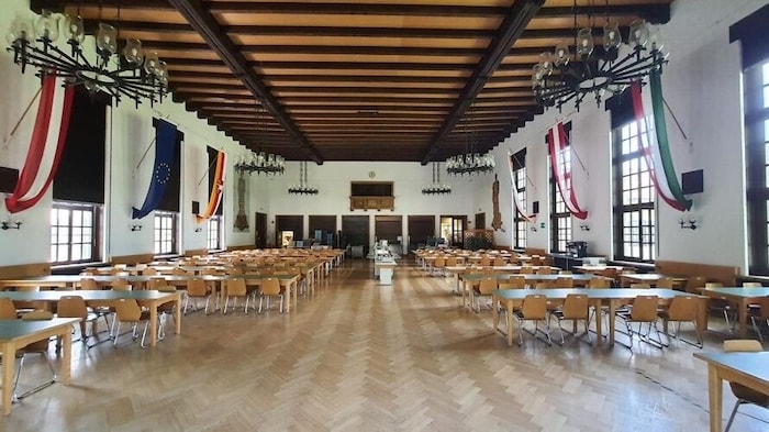 Interior view of the dining hall today.