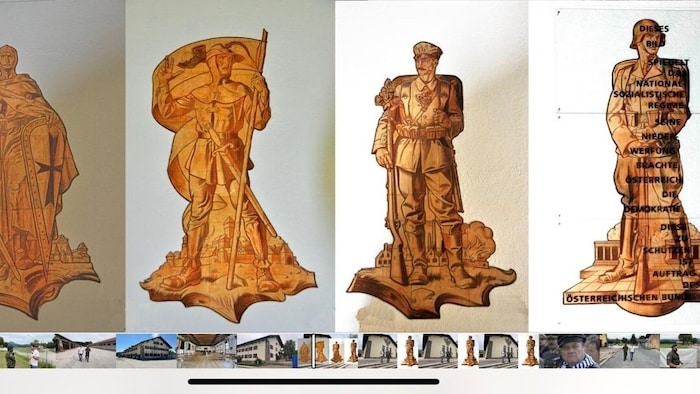 The four frescoes can still be seen in the dining hall today, while the one of the Waffen SS ...
