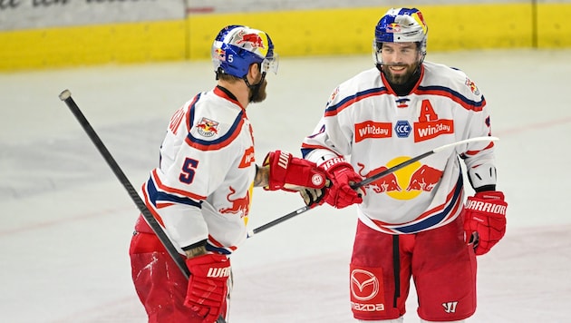 Meister Salzburg konnte auch gegen den HCB Südtirol gewinnen. (Bild: GEPA/GEPA pictures)