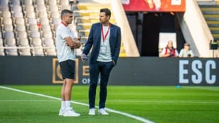 Markus Katzer (re.) mit Trainer Robert Klauß (Bild: GEPA)