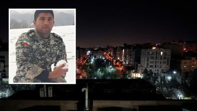 One of the soldiers killed was Hamzah Jahandideh (small picture). (Bild: Krone KREATIV/APA/AP, x.com/kurdishblogger)