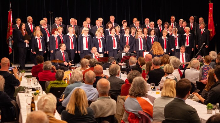 The Trieste Partisan Choir performed at the KPÖ neutrality celebration.