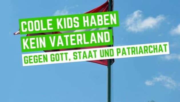 "Cool kids don't have a fatherland", said the Greens and alternatives. (Bild: Screenshot/facebook.com/dieGRAS)