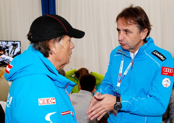 The long-standing ÖSV President Peter Schröcksnadel and ASP Managing Director Reinhold Zitz.