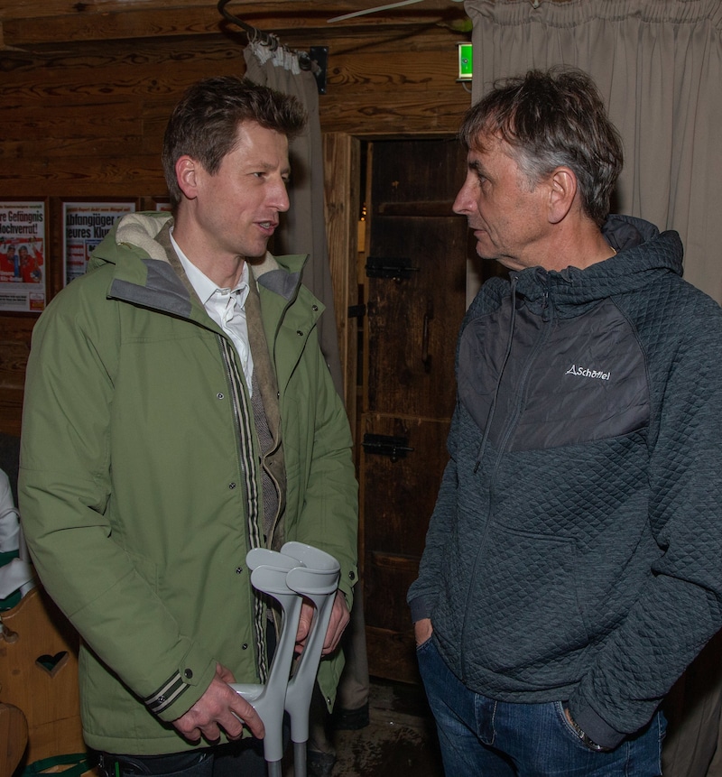 Ex-Weltmeister Hannes Reichelt und Reinhold Zitz. (Bild: GEPA pictures)