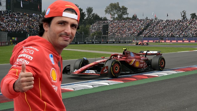 Carlos Sainz triumphs in Mexico. (Bild: Yuri CORTEZ, Alfredo ESTRELLA)