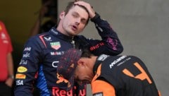 Max Verstappen kassierte eine heftige Strafe. „Zurecht“, wie Lando Norris findet.  (Bild: AP ( via APA) Austria Presse Agentur/ASSOCIATED PRESS)