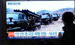 Ein Bericht über nordkoreanische Artillerieeinheiten im südkoreanischen Fernsehen