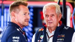 Helmut Marko (rechts) kann die Strafen gegen Max Verstappen nachvollziehen, lässt bei Red Bull aber die Alarmglocken schrillen. (Bild: AFP/GETTY IMAGES/Mark Thompson)