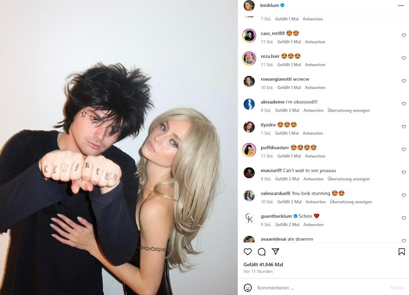 Leni Klum und ihr Freund wurden am Wochenende zu Tommy Lee und Pamela Anderson. (Bild: instagram.com/leniklum)