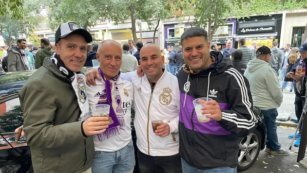 The "Krone" mingled with Real Madrid fans in Madrid. (Bild: Hofstetter)