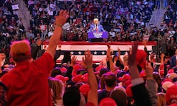 Trump bei seinem Wahlkampfabschluss in New York City