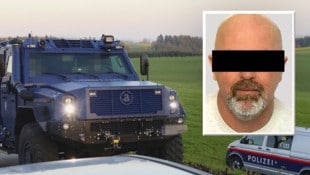 Die Trauer um die beiden Opfer von Roland Drexler ist groß. Der 56-Jährige wurde sechs Tage nach der Tat tot aufgefunden. Einen Prozess wird es daher nicht geben. (Bild: Krone KREATIV/APA/LAUMAT/MATTHIAS LAUBER, LPD ÖÖ)