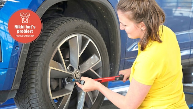 The bolts are tightened correctly with a torque wrench. (Bild: Birbaumer Christof/Krone KREATIV)