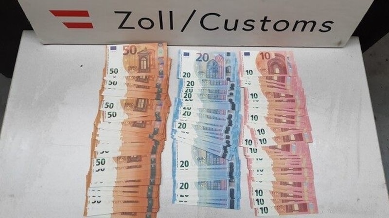 The most frequently seized denomination was the 50 euro bill, followed by the 20 euro bill. (Bild: BMF/Zoll)