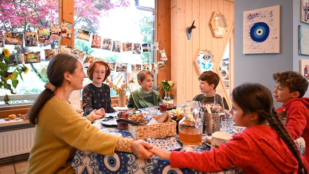 Die Jause in der Privatschule beginnt mit einem gemeinsamen Spruch. (Bild: Wenzel Markus/Markus Wenzel)