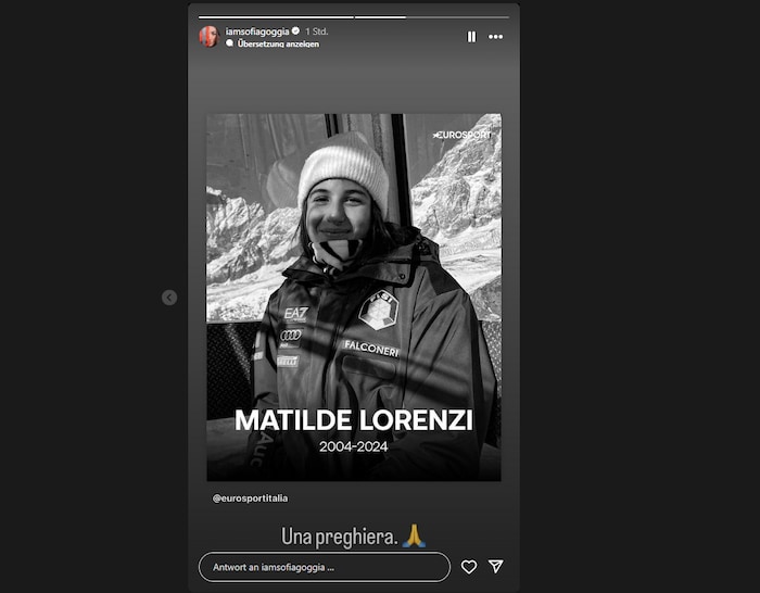 Sofia Goggia schickt ein Gebet.