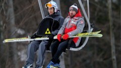 Adam Malysz (rechts) wird nicht mehr in den Weltcup zurückkehren, auf einen Sprung ließ er sich doch noch ein.  (Bild: GEPA/GEPA pictures)