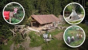 Diese kleine Blockhütte ist Stein des Anstoßes. Ein anonymer Anrainer beklagt die widerrechtliche Errichtung und auch die Nutzung.  (Bild: Krone KREATIV/zVg.)