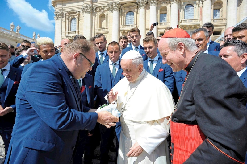 2018 gab es mit Rapid eine Audienz beim Papst.  (Bild: Christoph Pelczar)