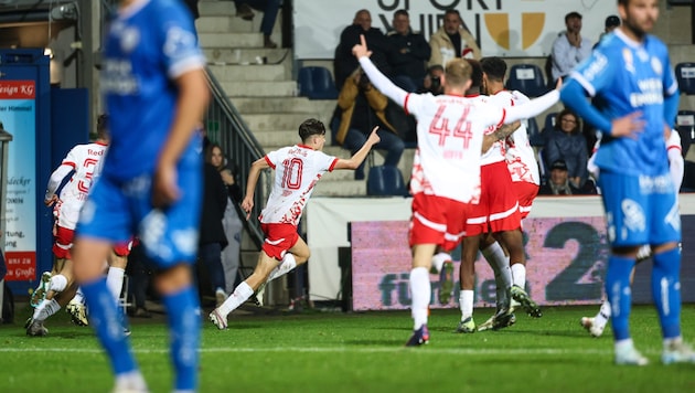 Jubilation at Liefering (Bild: GEPA)