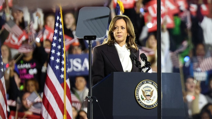 Harris will als erste Frau als Präsidentin ins Weiße Haus einziehen.