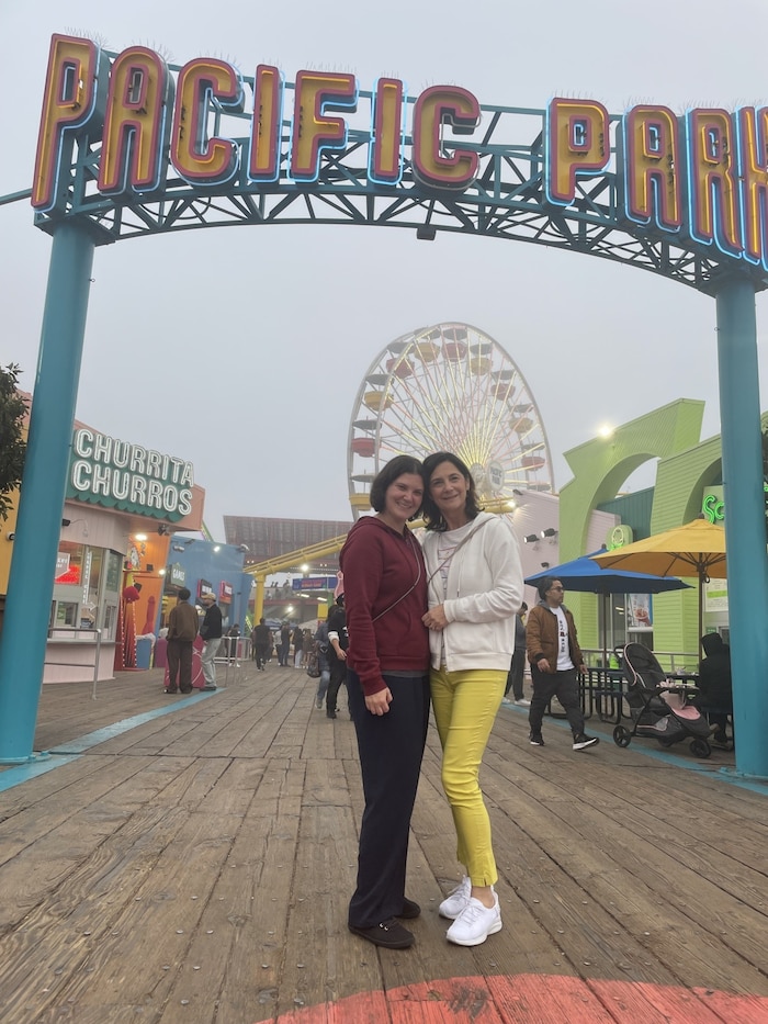 Claudia and Carina at Santa Monica Pier.
