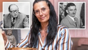 Maria Bahr aus Wiener Neustadt erklärt, mit Verstorbenen in Kontakt treten zu können. Auch mit Leopold Figl und Bruno Kreisky sprach sie kürzlich im Fernsehen über die aktuelle Politlage in Österreich.  (Bild: Krone KREATIV/Walter Riedl, www.picturedesk.com, Doris Seebacher )