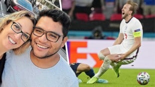 Fußballprofis wie England-Kapitän Harry Kane (re.) sind oft gegen Verletzungen versichert. Amir Abdel Hamid (li.) muss nach einem unglücklichen Zusammenstoß hingegen 30.000 Euro zahlen. (Bild: Krone KREATIV/AFP, zVg)