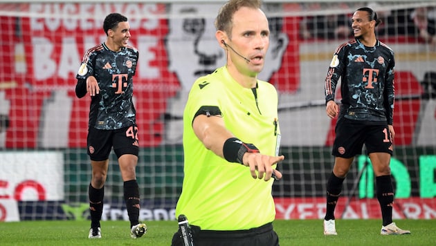 Sascha Stegemann (center) is in the spotlight after Bayern's clear and emphatic win in Mainz. (Bild: AFP/Kirill KUDRYAVTSEV, GEPA)