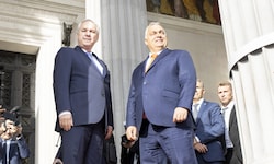 Von links: Nationalratspräsident Walter Rosenkranz und Ungarns Regierungschef Viktor Orbán
