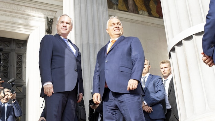 Von links: Nationalratspräsident Walter Rosenkranz und Ungarns Regierungschef Viktor Orbán