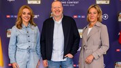 Stefan Raab mit Inga Leschek (Chief Content Officer RTL Deutschland) und Christine Strobl ...