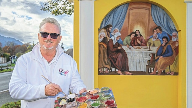 Fresh colors: Roland Mutter spent months working on the chapel in Görtschach. (Bild: Arbeiter Dieter/Dieter Arbeiter)