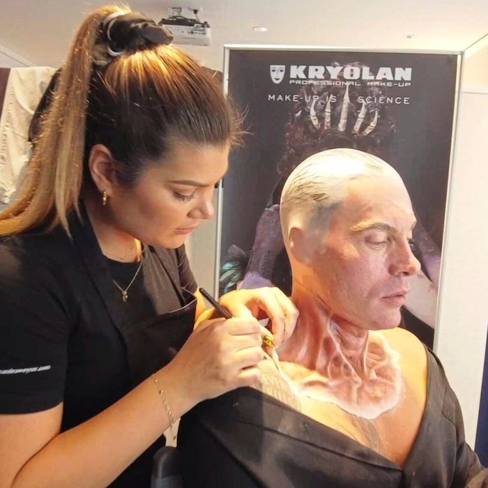 The Swiss man spent eight hours in make-up.