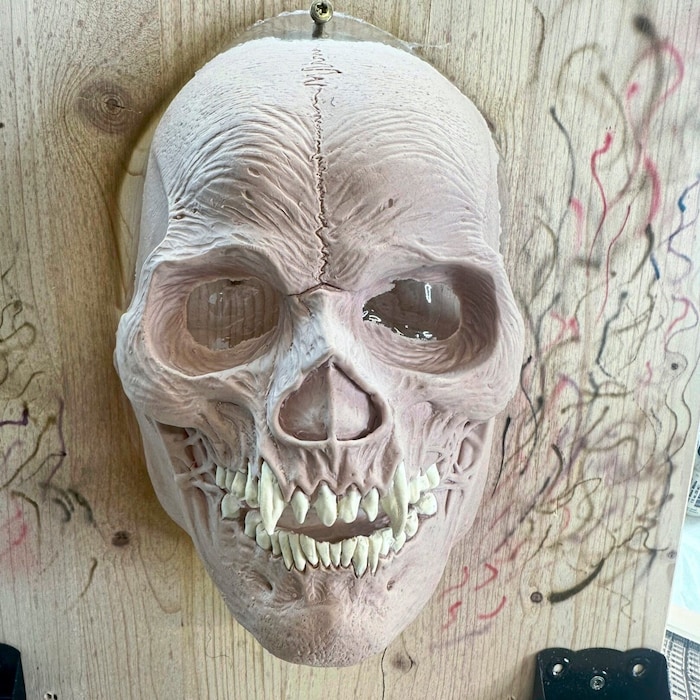 Countless hours had already been spent making many mask parts at home...