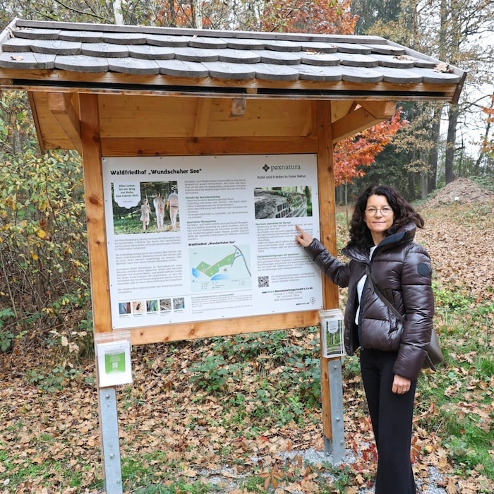 Karin Seewald, Geschäftsführerin von Paxnatura, hat im Vorjahr den Waldfriedhof Wundschuher See ...