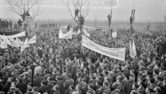 Rund 20.000 Menschen haben am 21. November 1964 in Fußach demonstriert (Bild: Vorarlberger Landesbibliothek/Spang)