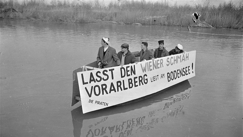 Der Protest war durchaus auch kreativ. (Bild: Vorarlberger Landesbibliothek/Spang)