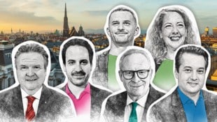 Wir haben Bürgermeister Michael Ludwig (SPÖ, Vizebürgermeister Christoph Wiederkehr (Neos), Karl Mahrer (ÖVP), Dominik Nepp (FPÖ), Peter Kraus und Judith Pühringer (Grüne) sowie alle Stadtressorts befragt. (Bild: Krone KREATIV/Martin Jöchl, Peter Tomschi, Grüne Wien, stock.adobe)