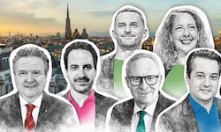 Wir haben Bürgermeister Michael Ludwig (SPÖ, Vizebürgermeister Christoph Wiederkehr (Neos), Karl ...