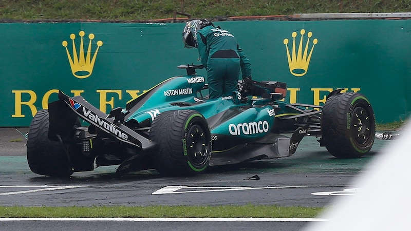 Lance Strolls Unfall sorgte für Ärger bei Max Verstappen. (Bild: APA/AFP/Miguel Schincariol)