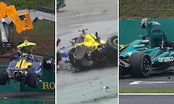 Der Williams von Alexander Albon (Mitte) wurde heftig zerlegt. Auch sein Teamkollege Franco ...