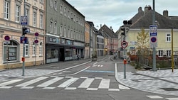 Auch als Begegnungszone sieht die Linzer Straße in St. Pölten aus wie zuvor. (Bild: Thomas Werth)