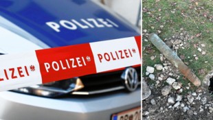 Die in Scheffau entdeckte Granate. (Bild: Uta Rojsek-Wiedergut, Polizei)