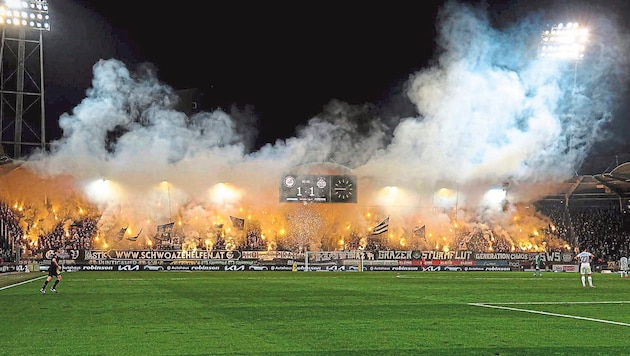 Nach dem Hit gegen Rapid wartet auf die Sturm-Fans Dienstag der Schlager in Dortmund. (Bild: GEPA)