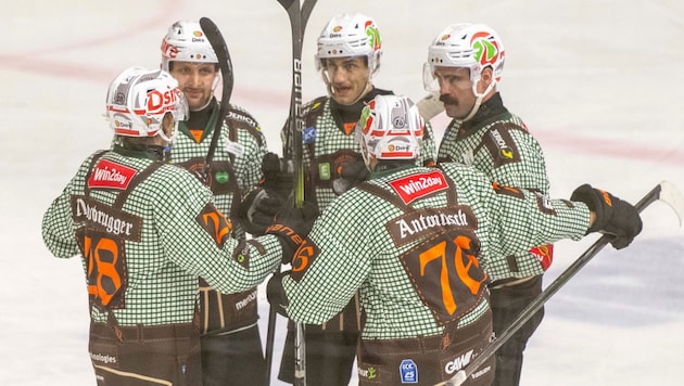 The jubilation of the Graz 99ers (Bild: GEPA)