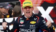 Max Verstappen raste von Rang 17 zum Sieg – als Belohnung gab’s ein Bussi von seiner Freundin Kelly Piquet.  (Bild: AFP/Miguel Schincariol, AP/Andre Penner)