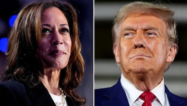 Kamala Harris gegen Donald Trump – die Welt blickt in die USA. (Bild: AP)